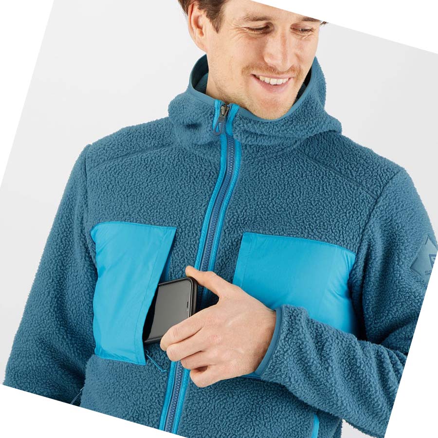 Sudadera Con Capucha Salomon ESSENTIAL WARM TEDDY Hombre Azules | MX 3213FDN